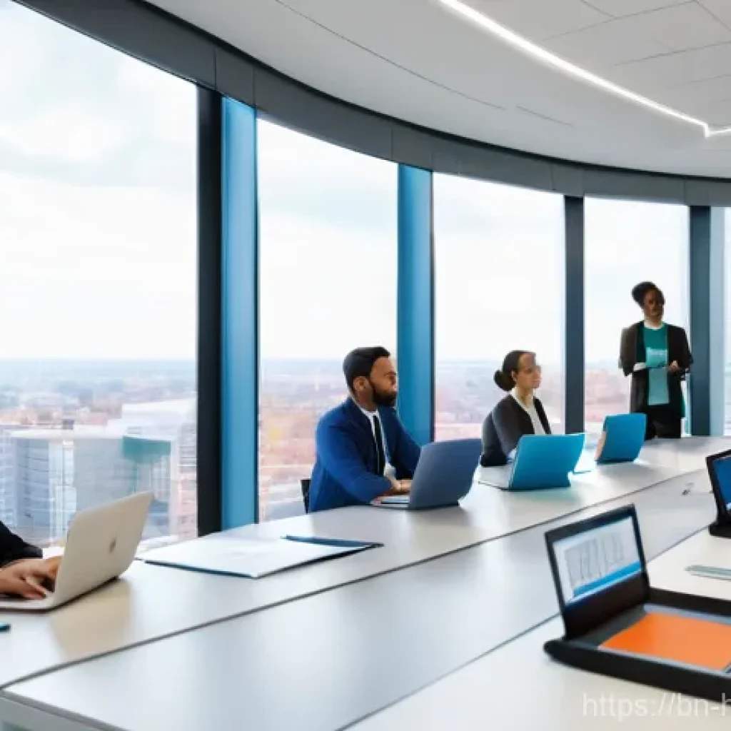 보건의료행정사 자격증 후 직무교육 필요성 - **Prompt: Modern Healthcare Administrator Leading a Tech Training Session.**
    "A diverse group of...