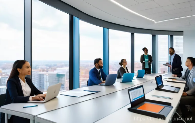 보건의료행정사 자격증 후 직무교육 필요성 - **Prompt: Modern Healthcare Administrator Leading a Tech Training Session.**
    "A diverse group of...