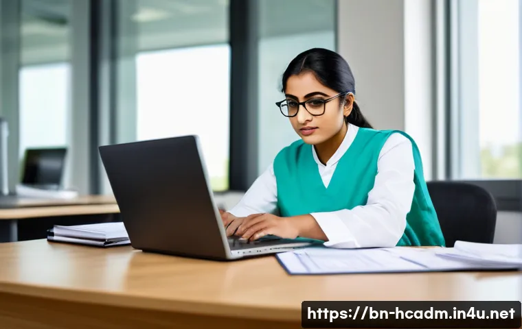 보건의료행정사 취업 성공 노하우 - A professional Bengali healthcare administration intern, wearing modest business casual attire and g...